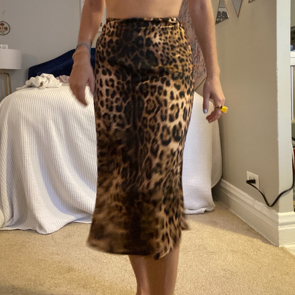 Animal Print Midi Skirt